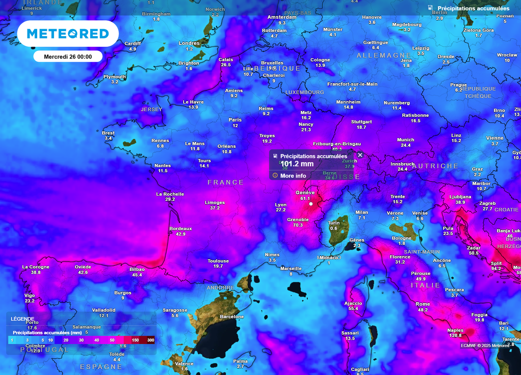 Cumuls pluie d'ici mardi soir Cumuls pluie d'ici mardi soir