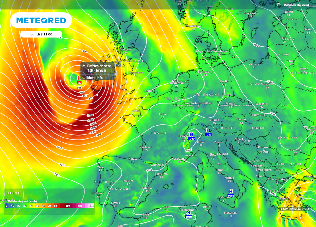 Tempête lundi îles britanniques