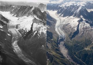 Fotos comparativas de 100 años de glaciares alpinos