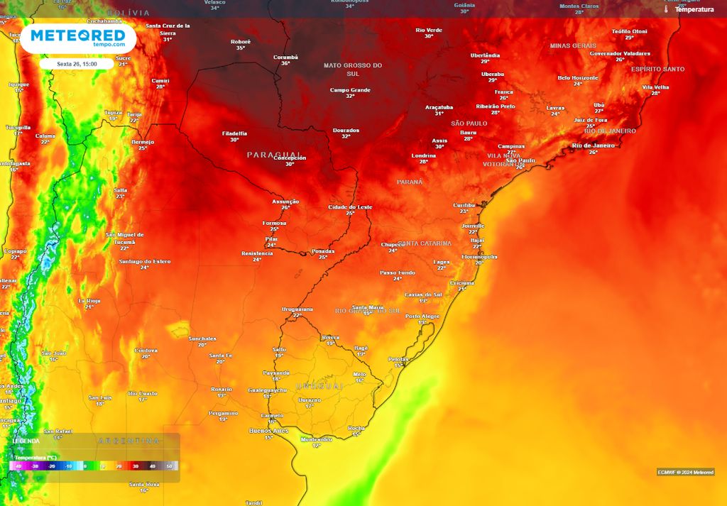 calor na região Sul calor na região Sul
