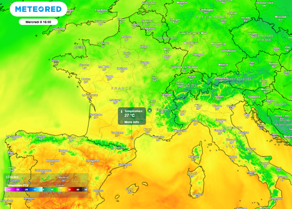En cours de journée, la douceur reprendra le dessus avec parfois plus de 25°C au sud. En cours de journée, la douceur reprendra le dessus avec parfois plus de 25°C au sud.