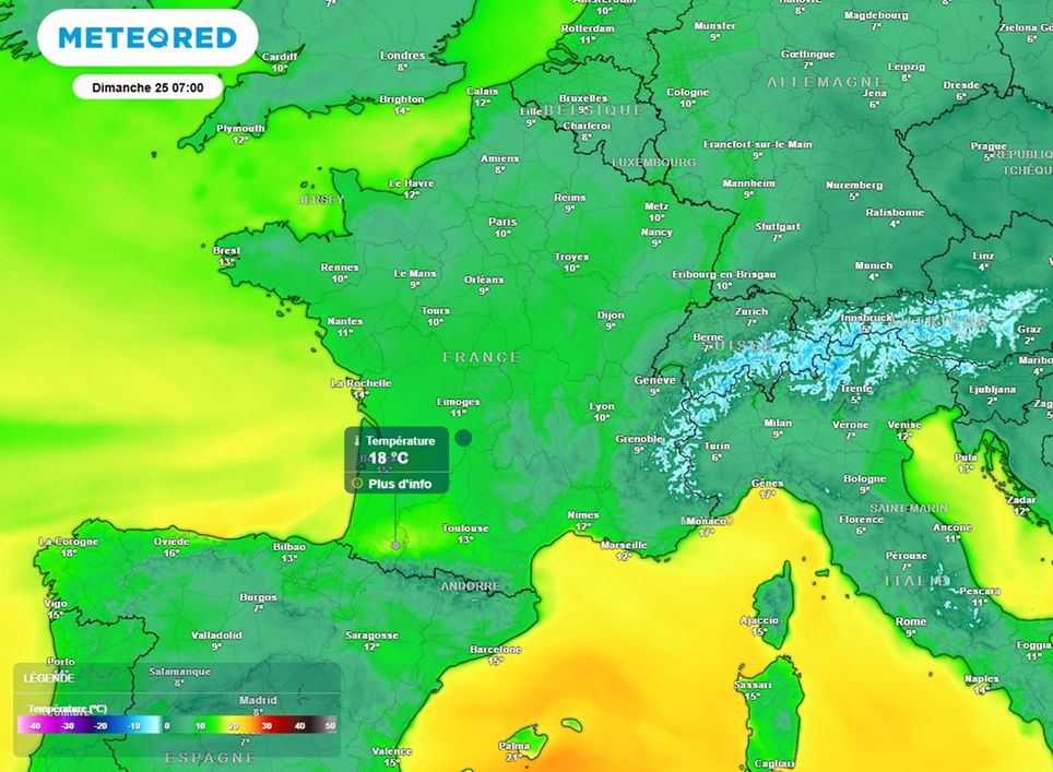 En fin de week-end, la douceur reviendra par le sud-ouest du pays.
