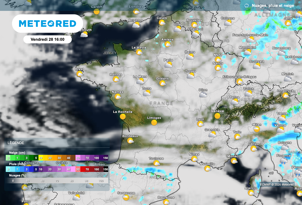 Encore des averses vendredi.