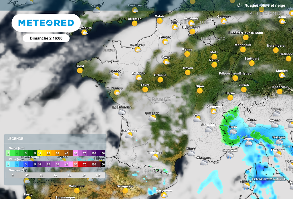 Météo instable dans le sud-est entre dimanche et lundi.