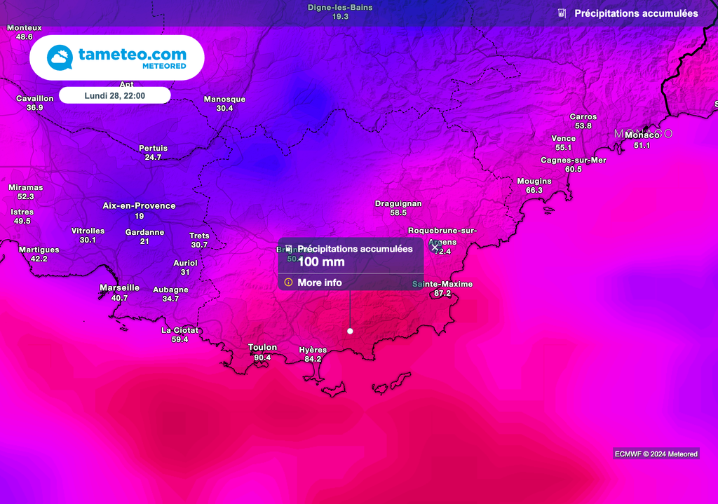 Des orages parfois très pluvieux sont attendus dans le sud-est de la France au cours des prochains jours.