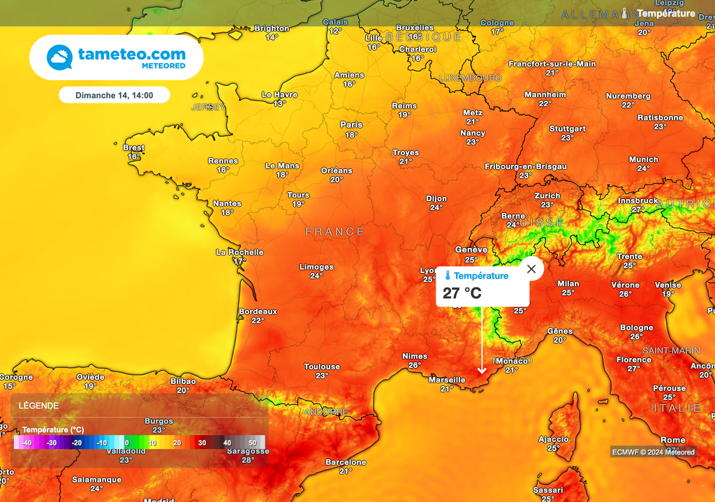 Chute des températures dès dimanche sur le nord de la France. Chute des températures dès dimanche sur le nord de la France.