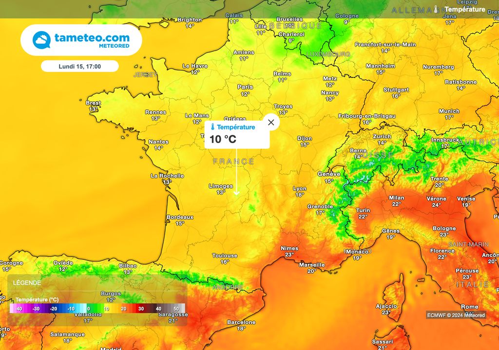 Baisse très sensible des températures la semaine prochaine. La chaleur résiste encore lundi en Méditerranée. Baisse très sensible des températures la semaine prochaine. La chaleur résiste encore lundi en Méditerranée.