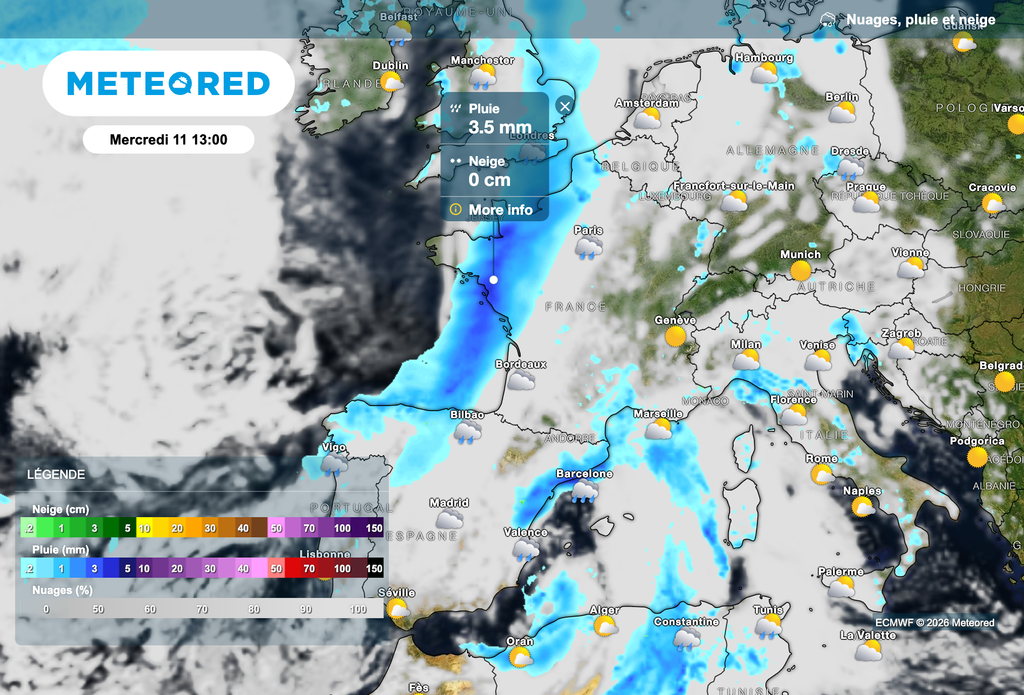 Le retour de la pluie envisagé dès mercredi prochain dans le nord-ouest du pays !