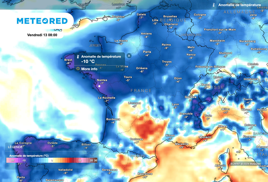 Des températures froides attendues ce vendredi matin sur le nord de la France et près de l'Atlantique.