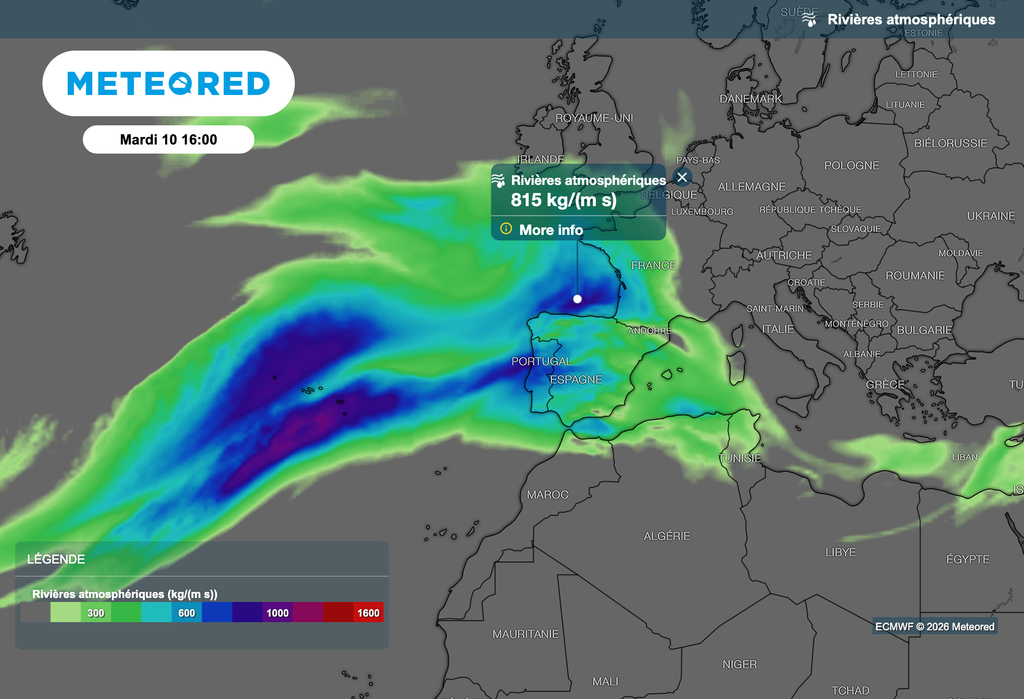 Arrivée d'une nouvelle rivière atmosphérique sur la France !