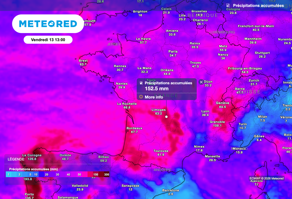D'importants cumuls de pluie prévus en France au cours des prochains jours !