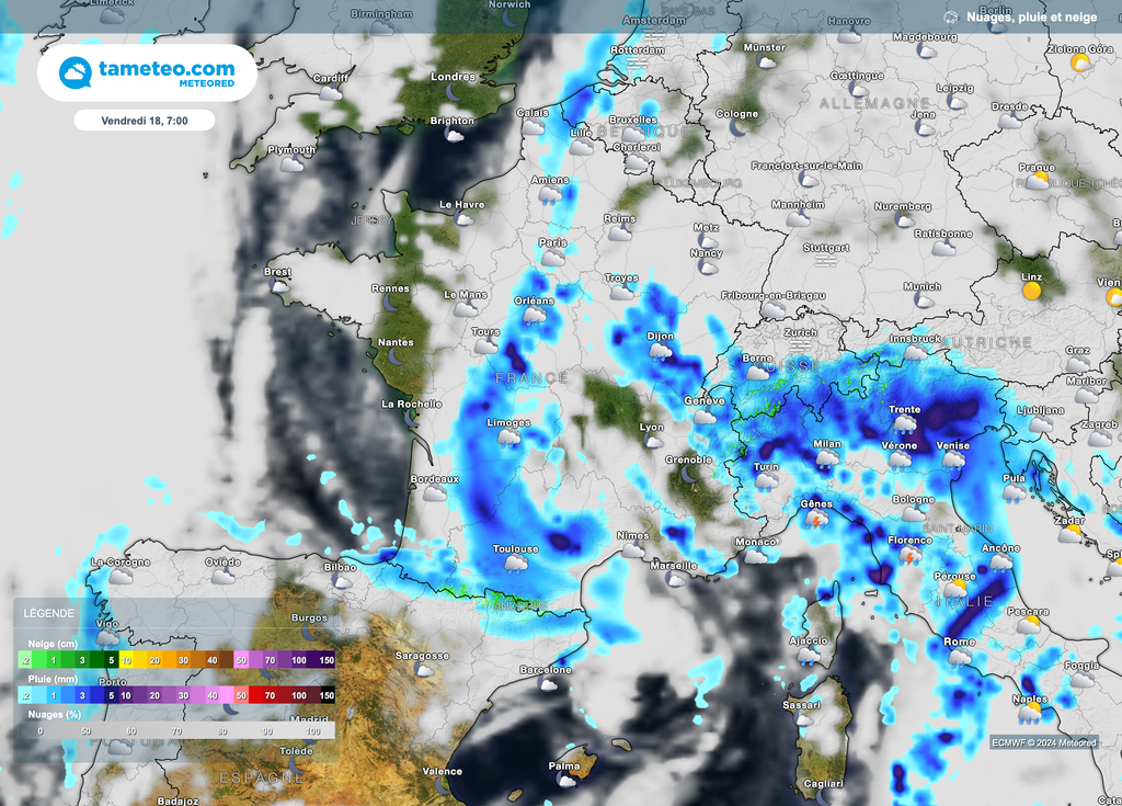 Encore de la pluie dès votre réveil en France. Encore de la pluie dès votre réveil en France.
