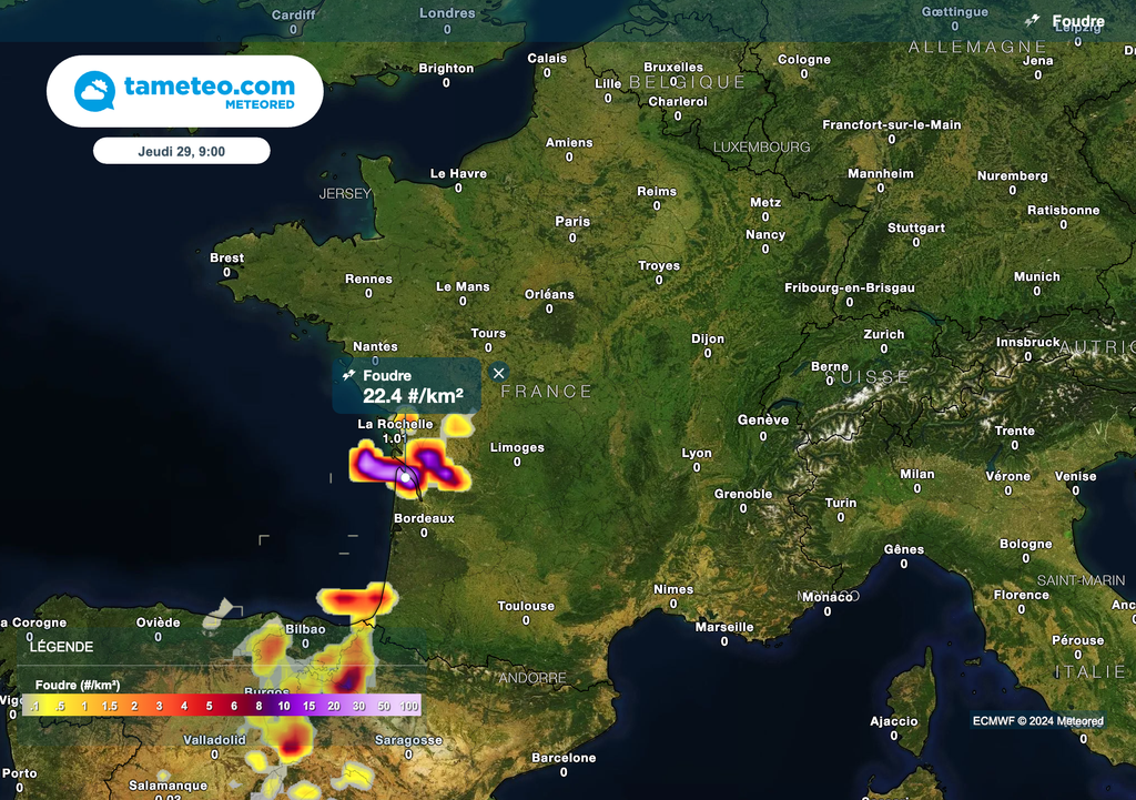 Des orages prévus dès jeudi matin dans le sud-ouest de la France.