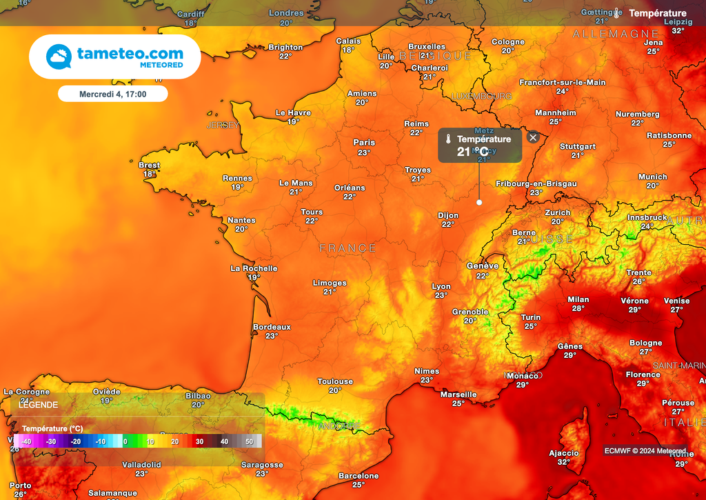 Forte baisse des températures mercredi dans l'est de la France.