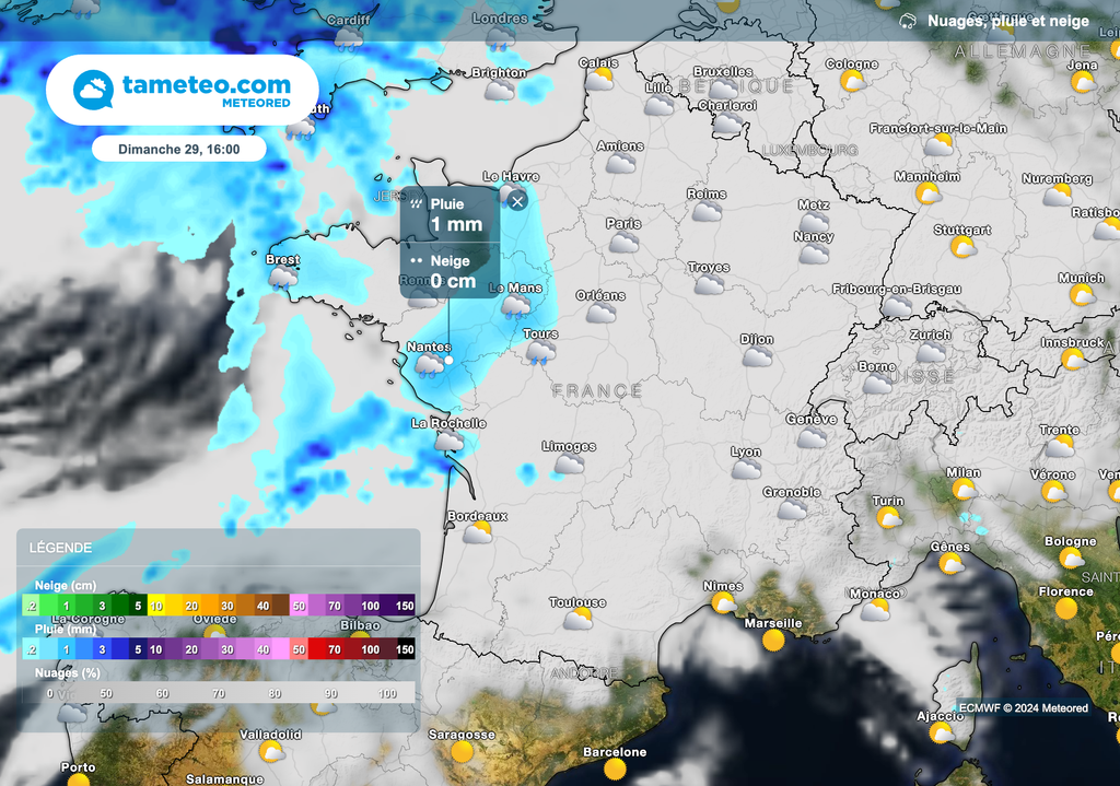 De nouvelles pluies attendues dimanche dans le nord-ouest de la France.
