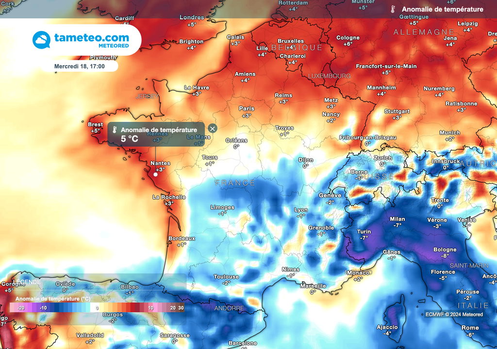 Températures légèrement inférieures aux normales de saison dans le sud de la France.