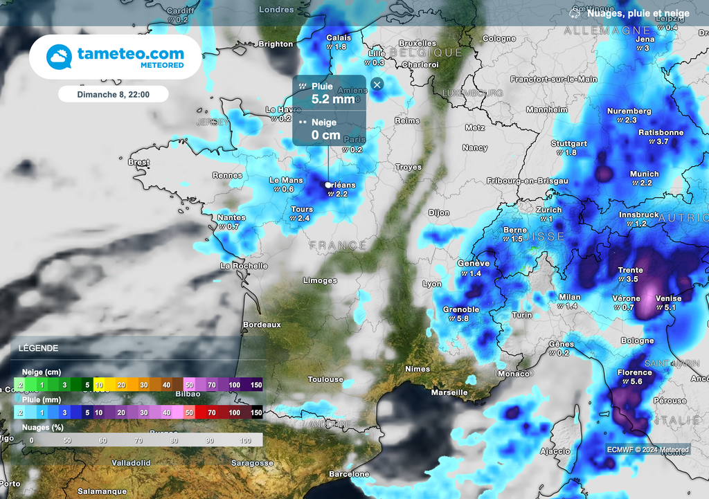 Les pluies du nord-ouest gagnent la région parisienne ce soir.