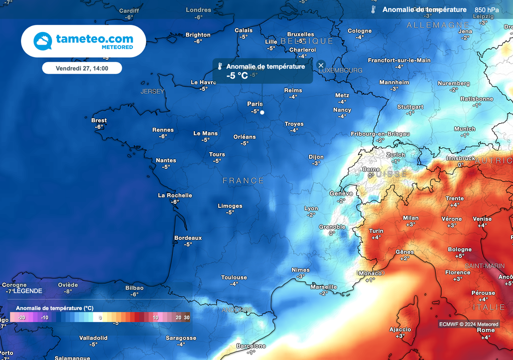Forte baisse des températures vendredi après-midi !