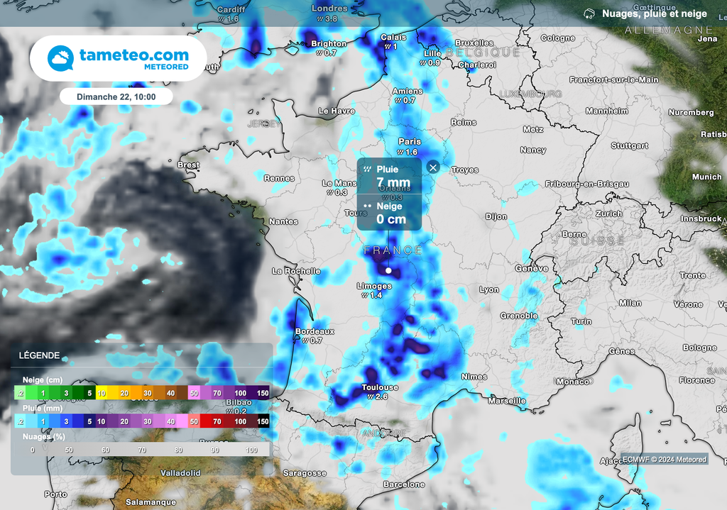 Des pluies soutenues attendues ce dimanche matin.