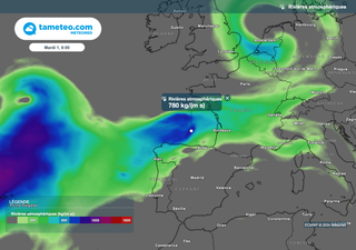 France : nos cartes montrent l'arrivée de plusieurs rivières atmosphériques cette semaine : fortes pluies en vue ?