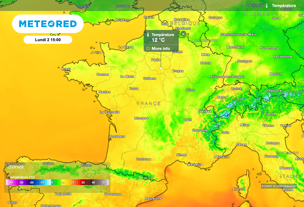 Des températures en baisse mais encore plutôt douces pour un début de mois de décembre.