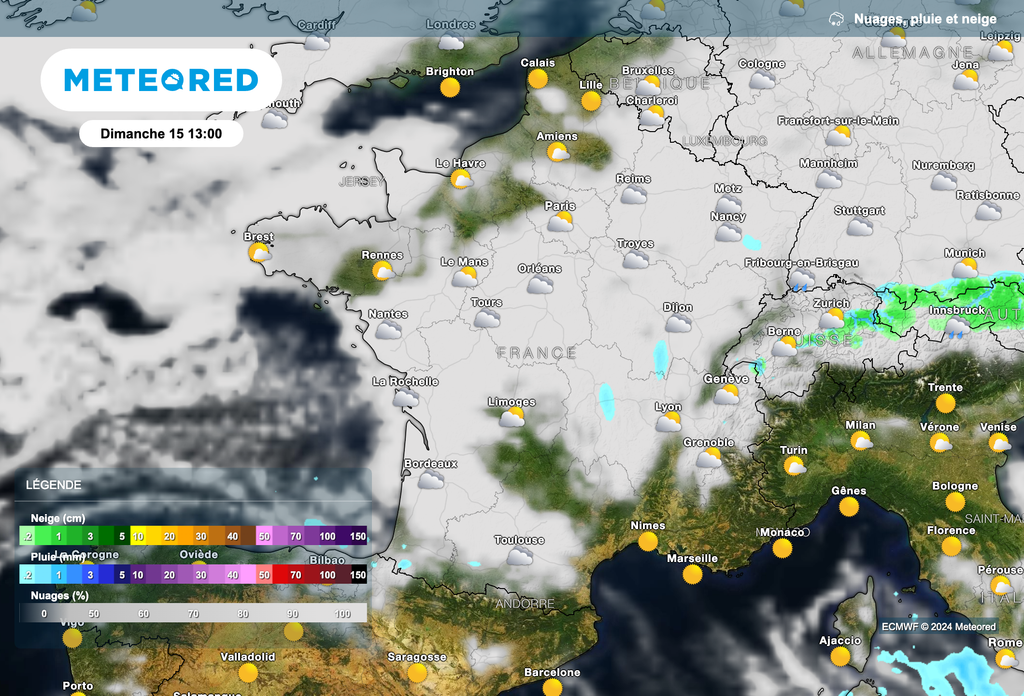 Dimanche : de plus belles éclaircies attendues dans le sud de la France ou le long de la Manche. Dimanche : de plus belles éclaircies attendues dans le sud de la France ou le long de la Manche.