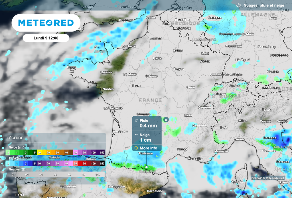 Météo très perturbée ce lundi en France. Météo très perturbée ce lundi en France.