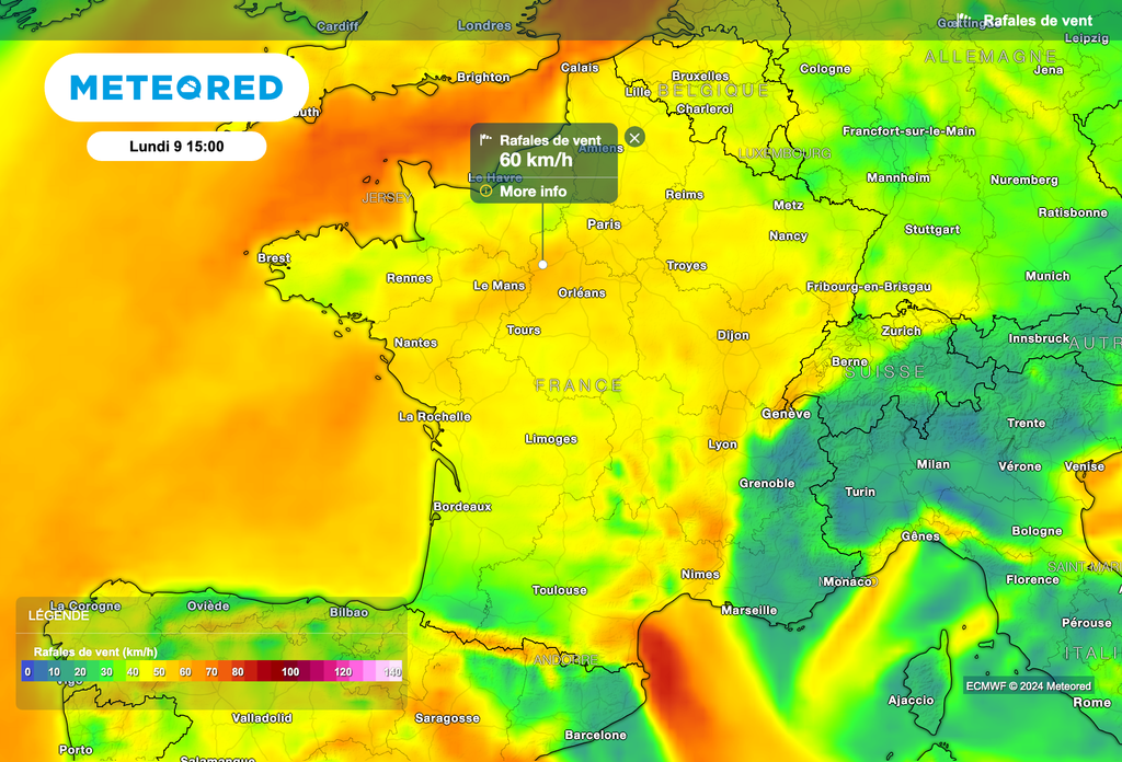 Vent de secteur nord-est très désagréable ce lundi en France et accentuant la sensation de froid. Vent de secteur nord-est très désagréable ce lundi en France et accentuant la sensation de froid.