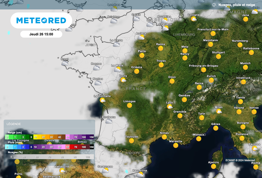 Retour du soleil cet après-midi sur plus de la moitié du territoire.