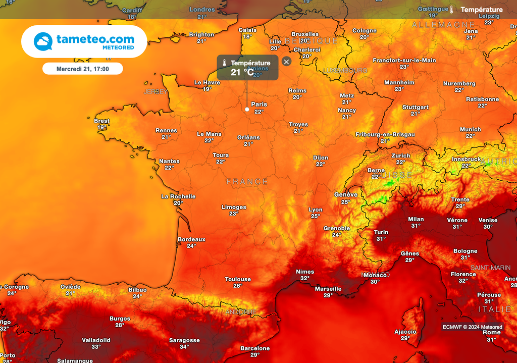 Températures cet après-midi très nettement inférieures aux normales de saison. Températures cet après-midi très nettement inférieures aux normales de saison.