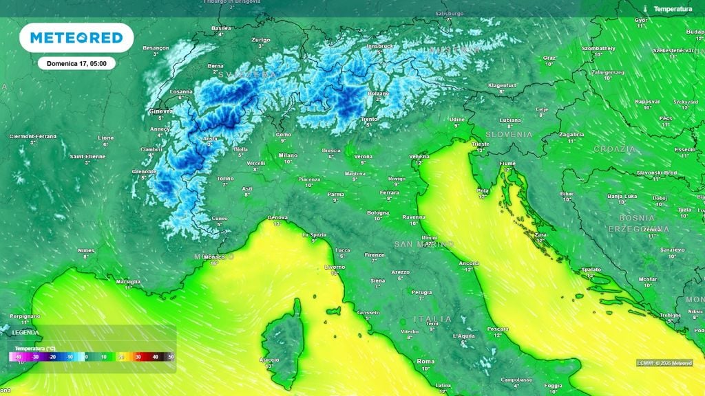 Il rischio di gelate, domenica mattina, sarà più concreto sopra i 600-700 m, come in Abruzzo, soprattutto in quelle vallate interne e conche dove l'aria fredda tenderà a "depositarsi". Un rischio simile potrebbero correrlo anche le valli e le conche più interne ed appenniniche di Marche ed Umbria, e alcune aree del Nord Italia, in particolare le vallate alpine e prealpine e nei settori di alta pianura del Friuli e del Piemonte.