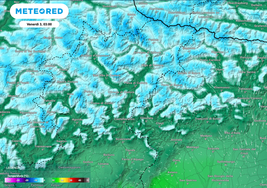 Triveneto al gelo: nelle valli alpine la notte scende fino a 0 ºC