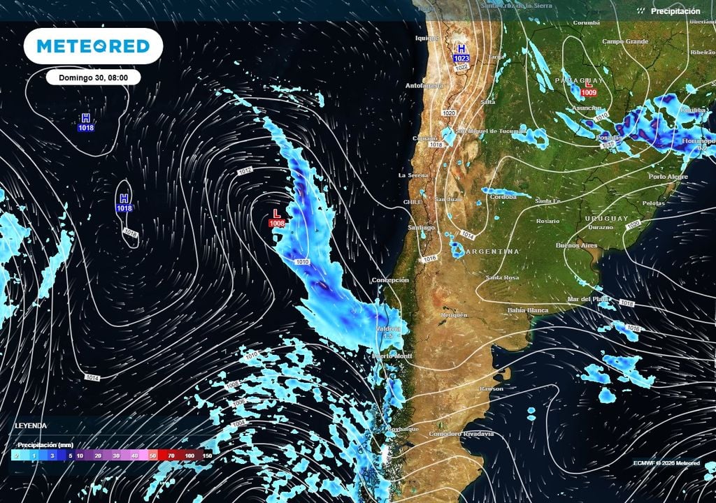 Frente cálido dará inicio a la próxima semana en Chile centro-sur El frente cálido dejaría fuertes lluvias en las regiones de Ñuble, Biobío y La Araucanía.
