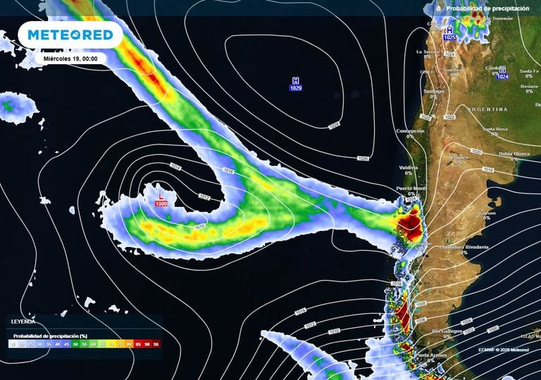 Frente c&aacute;lido dejar&aacute; 20 mm en sectores de Chile centro-sur: pron&oacute;stico de lluvia para los d&iacute;as mi&eacute;rcoles 19 y jueves 20