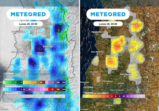 Frente en altura apunta a Santiago: lluvias y tormentas el&eacute;ctricas podr&iacute;an sorprender la RM este d&iacute;a