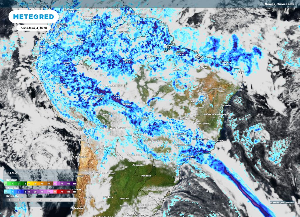 Nebulosidade e chuva prevista para a tarde de sexta-feira (04).