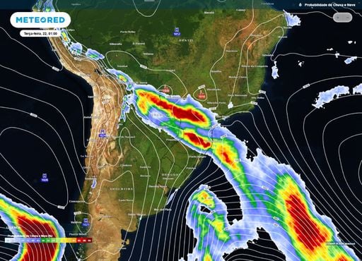 Frente fria avan&ccedil;a e muda o tempo com chuva forte, ventos fortes e granizo no Sul, Sudeste e Centro-Oeste
