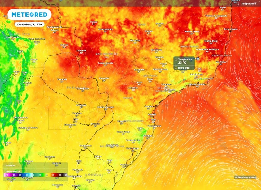 Frente fria traz alívio para o calor e temepraturas ficam amenas na tarde desta quinta (9).