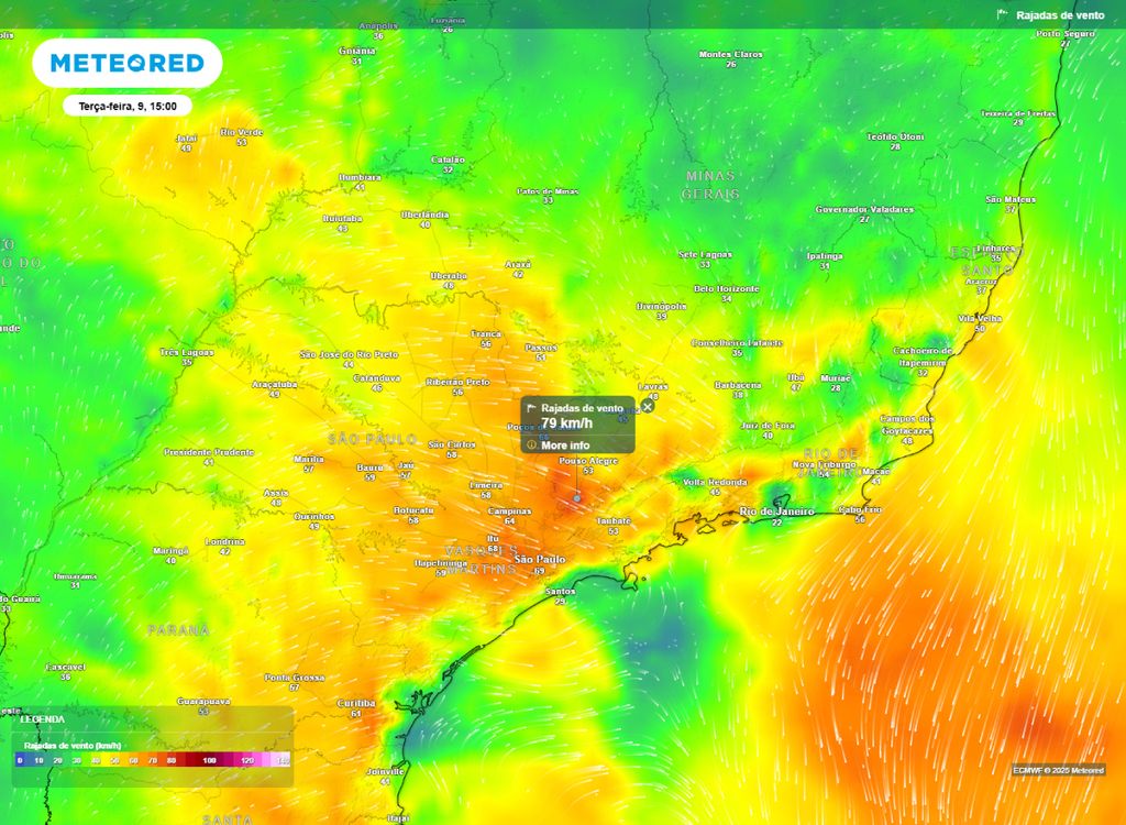 alerta vento frente fria