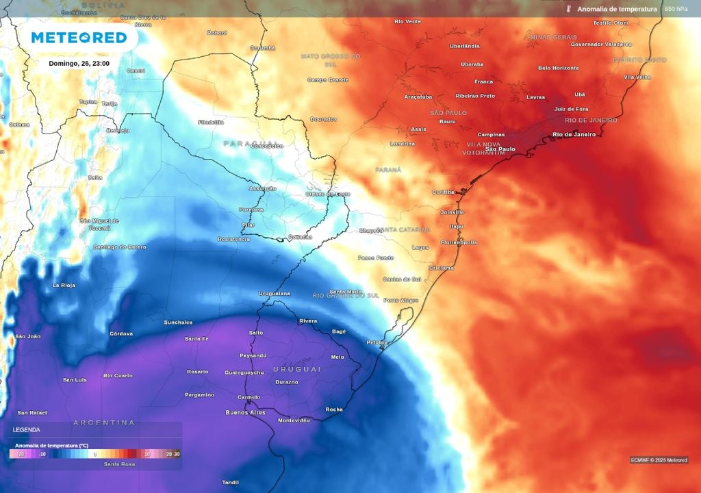 Massa de ar frio chega ao Sul do Brasil no final da noite de domingo (26) e promete diminuir as temperaturas na região.