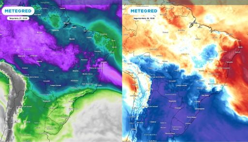 Frente fria e ar frio dividem o Brasil em alerta de chuvas intensas e frio intenso e tardio