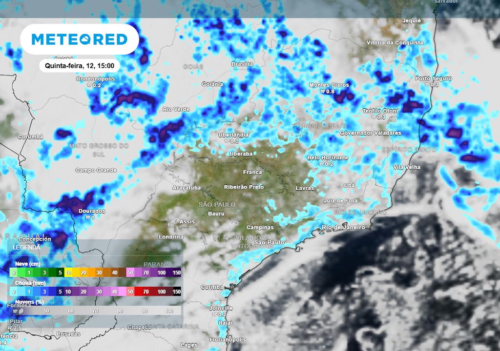Previsão de nebulosidade e chuva nesta quinta-feira de tarde. Previsão de nebulosidade e chuva nesta quinta-feira de tarde.