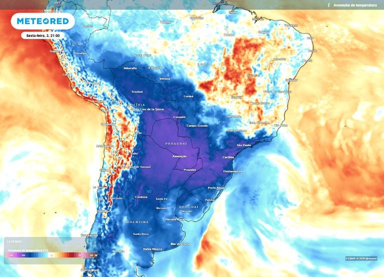 Frente fria e massa de ar polar avan&ccedil;am sobre o Brasil em julho; veja os estados afetados