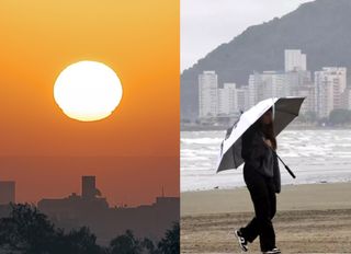 Calor de um lado, chuva e frio do outro: Sudeste do Brasil terá intenso contraste nos próximos dias; veja previsão