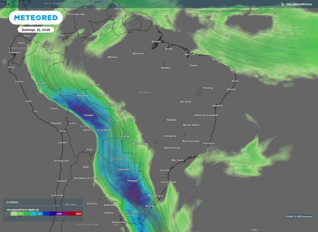Corredor de umidade se forma ao longo do final da noite de sábado (20) e madrugada de domingo (21).