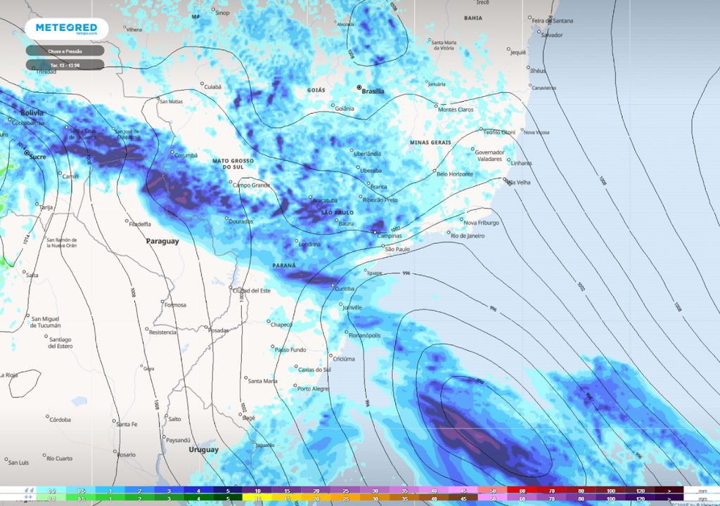 alerta de tempo severo para o Sudeste