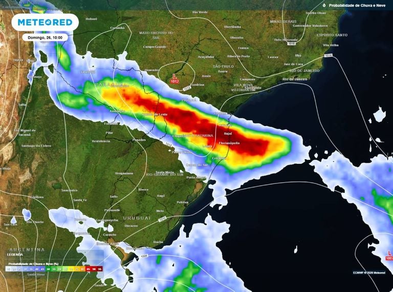 Frente fria traz intensa mudan&ccedil;a para SC e o PR neste fim de semana; veja a previs&atilde;o
