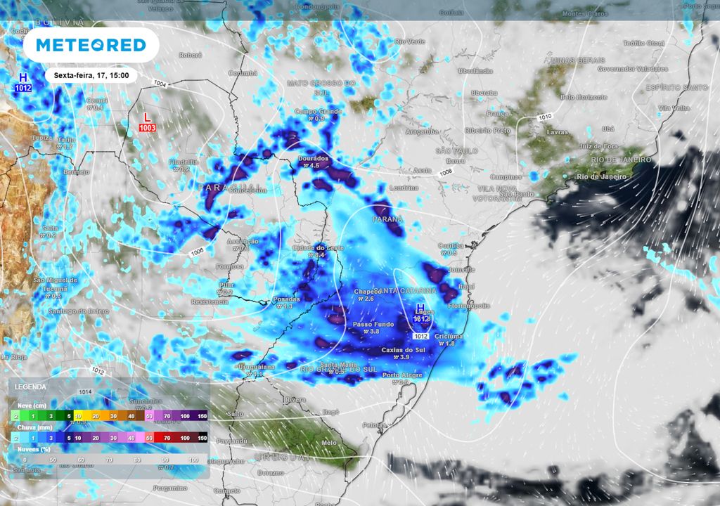 Previsão de nebulosidade e chuva na sexta-feira durante a tarde. Previsão de nebulosidade e chuva na sexta-feira durante a tarde.