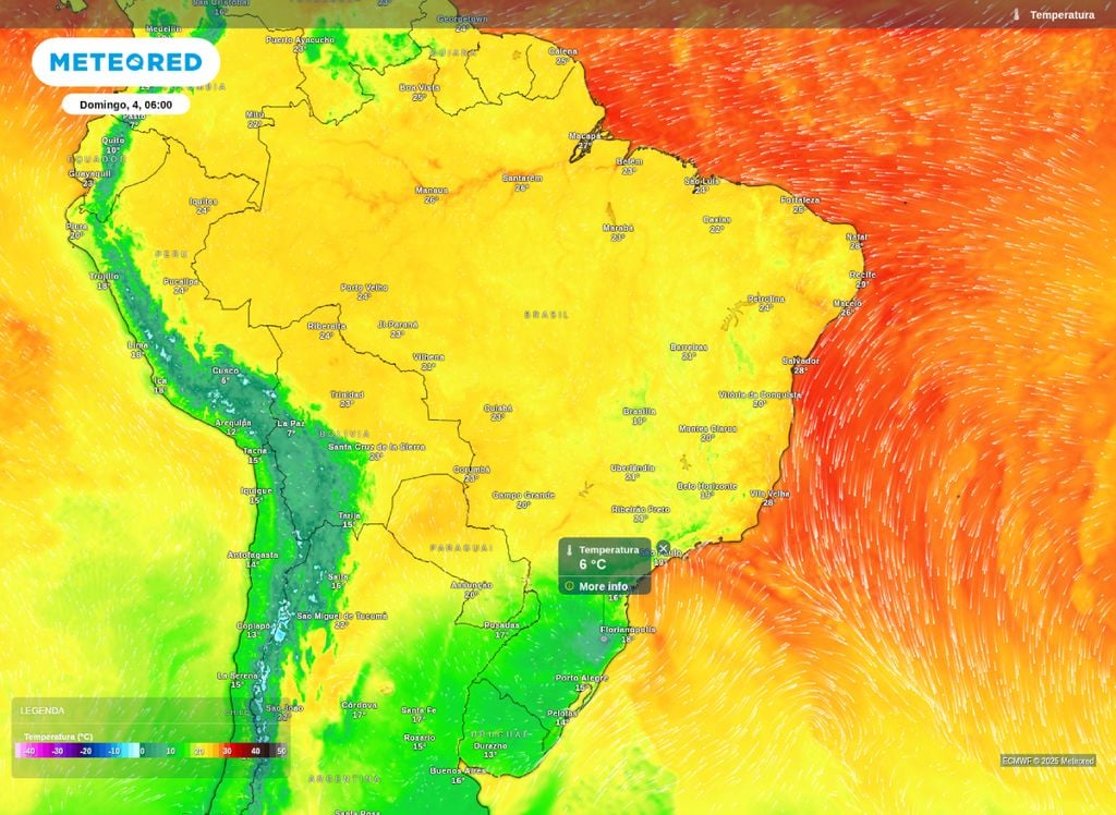 Temperatura mínima prevista para a manhã de domingo (4).