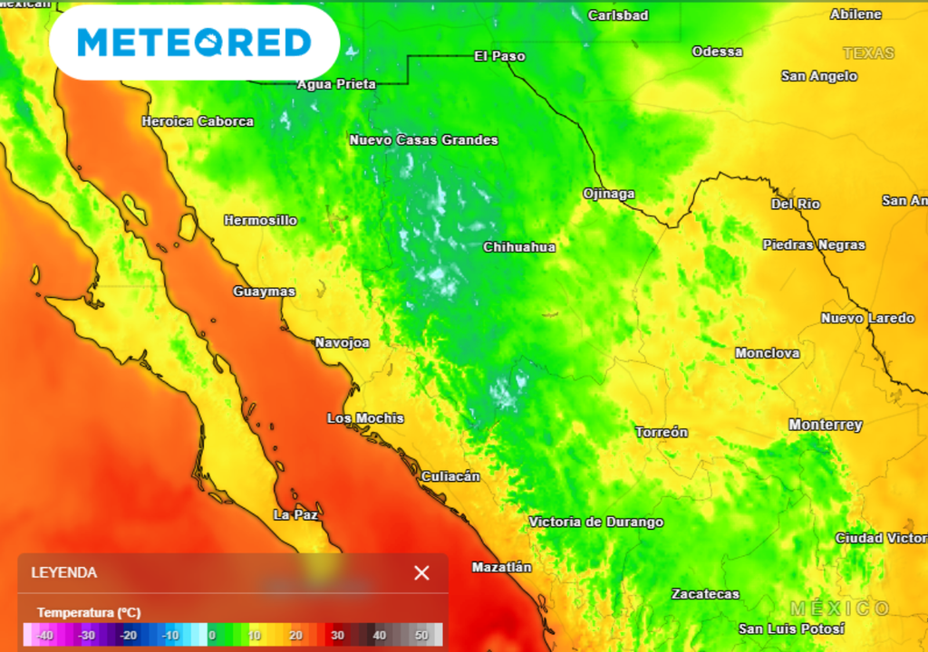 Temperatura Continúa la probabilidad de temperaturas de hasta -10 °C en México.